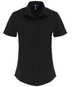 Women's stretch fit cotton poplin short sleeve blouse - Image 4