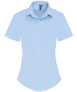 Women's stretch fit cotton poplin short sleeve blouse - Image 2