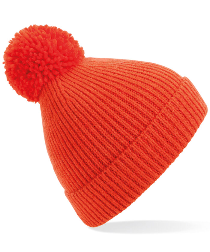 Engineered knit ribbed pom pom beanie - Image 5