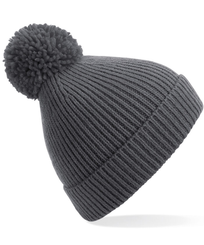 Engineered knit ribbed pom pom beanie - Image 6
