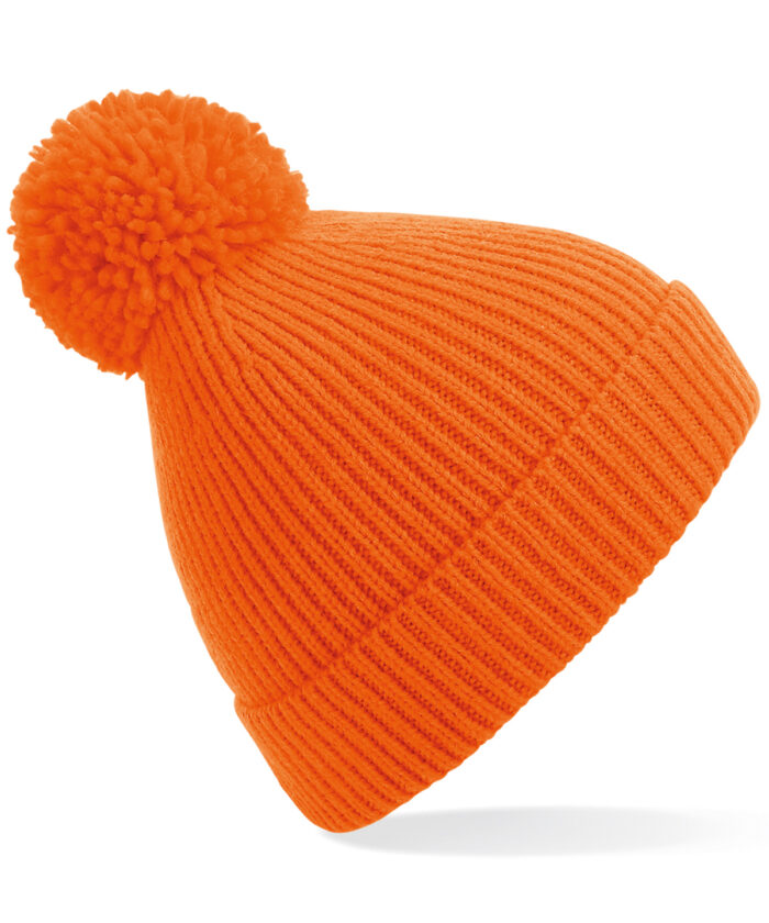 Engineered knit ribbed pom pom beanie - Image 8