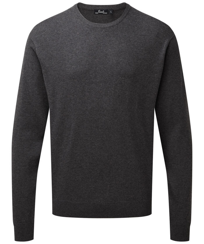 Crew neck cotton-rich knitted sweater - Image 2
