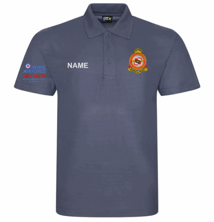 309 SAWBRIDGEWORTH SQUADRON -  RX105 POLYESTER POLO  – SOLID GREY *NON REFUNDABLE - Image 1
