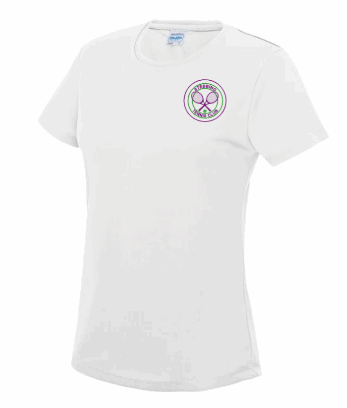 STEBBINS TENNIS - JC005 WOMEN'S COOL T-SHIRT –  WHITE *NON REFUNDABLE - Image 1