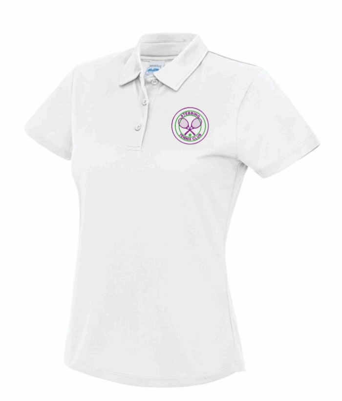 STEBBINS TENNIS - JC045 WOMEN'S Cool polo  –  WHITE *NON REFUNDABLE - Image 1