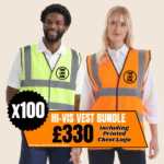 HI03 Hi-Vis Vest Included Chest Logo *BUNDLE of 100