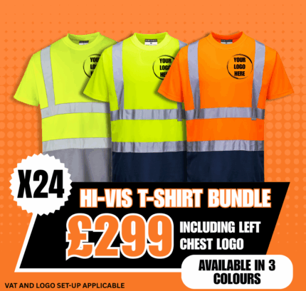 S378 Two Tone Hi-Vis T-shirts With Chest Logo Included ***Bundle of 24