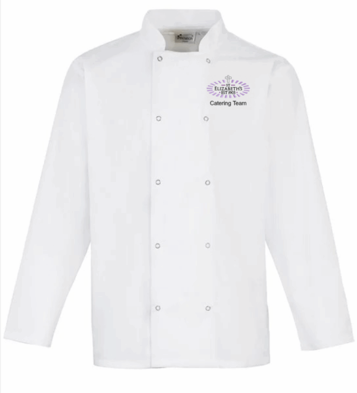 St. Elizabeth’s – CATERING TEAM – PR665 L/S Chef's Jacket–White***Non Returnable - Image 1