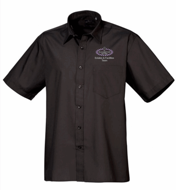 St. Elizabeth’s – ESTATES & FACILITIES TEAM – PR202 S/S Shirt– Black ***Non Returnable - Image 1